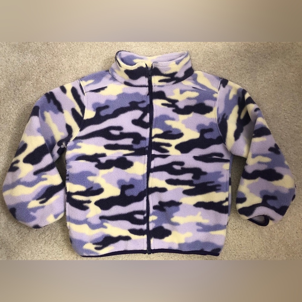 Ll Bean Size 5/6 Purple Camo Fleece Jacket